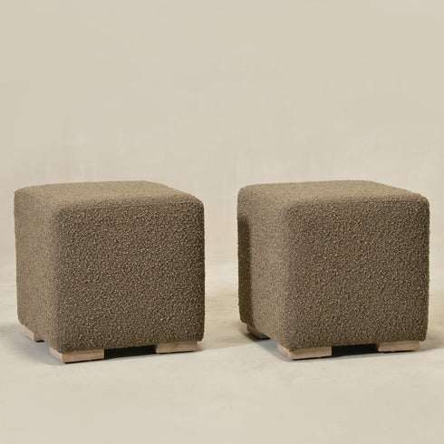 Ida Bouclé Square Ottoman