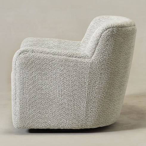 Vestie Chenille Swivel Barrel Chair - GrayGreen Modern Swivel Chair | Swivel Accent Chairs | Kinwell Furniture | Swivel Armchairs