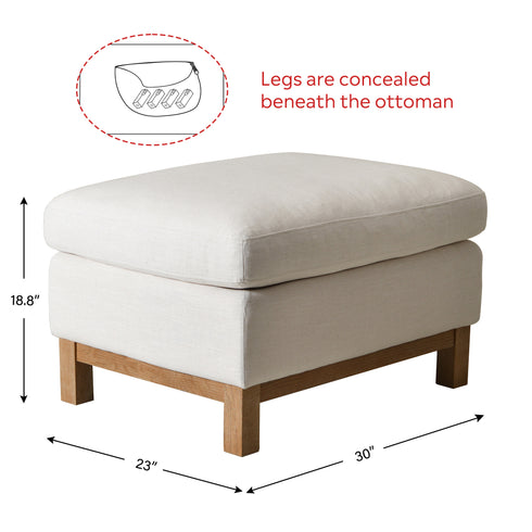 Albert Goose Down Feathers Ottoman