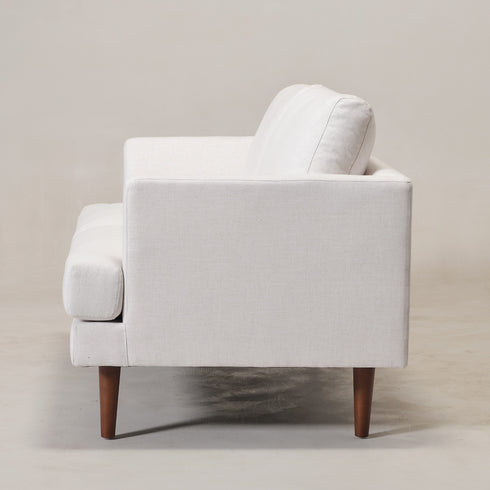 Ivory Upholstered Loveseat – Albert Loveseat Sofa | 2-Seater Couch | Kinwell Furniture | Mid-Century Modern, Timeless Design