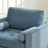 Tiziano Tufted Armchair – Blue Velvet Accent Chair with Pillows | Mid-Century Lounge Chair | Kinwell Furniture
