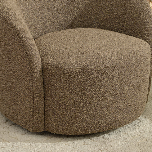 Everitte Bouclé Swivel Barrel Chair