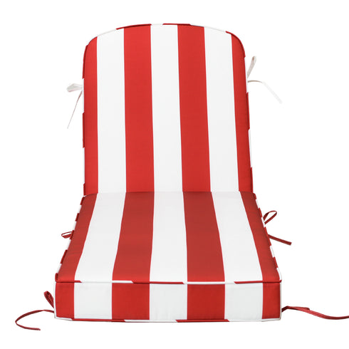 Ranu Extra Thick Outdoor Cushion Set – Red Striped Patio Chair Cushions | Outdoor Seat & Back Cushions | Weather-Resistant Outdoor Cushions | Kinwell Furniture