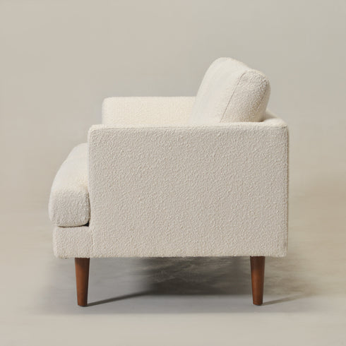Cream Upholstered Loveseat – Albert Loveseat Sofa | 2-Seater Couch | Kinwell Furniture | Mid-Century Modern, Timeless Design