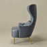 Letitia Faux Leather Wingback Chair - Navy Accent Chair | Decorative Faux Leather Chairs | Kinwell Furniture | Modern Wingback Accent Chairs