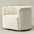 Wilton Bouclé Swivel Barrel Chair - White Petal Back Modern Swivel Chair | Swivel Accent Chairs | Kinwell Furniture | Swivel Armchairs