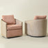 Claude Linen Swivel Cane Chair