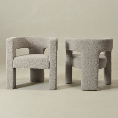 Herbert Modern Bouclé Armchair - Oatmeal Accent Chair | Decorative Accent Chairs | Kinwell Furniture | Modern Accent Chairs