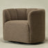 Wilton Bouclé Swivel Barrel Chair - Teddy Brown Petal Back Modern Swivel Chair | Swivel Accent Chairs | Kinwell Furniture | Swivel Armchairs