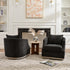 Minerva Swivel Barrel Chair - Black Modern Swivel Chair | Swivel Accent Chairs | Kinwell Furniture | Swivel Armchairs
