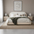Harriet Boucle Platform Bed with Wood Legs