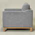 Goose Down Feathers Upholstered Armchair – Gray Square Arm Accent Chair | Plush Feather-Filled Chair | Kinwell Furniture | Cloud-Soft, Timeless Design