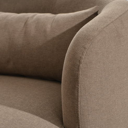 Ashlie Chenille Swivel Barrel Chair - Teddy Brown Modern Swivel Chair | Swivel Accent Chairs | Kinwell Furniture | Swivel Armchairs