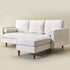 Tiziano Tufted 2-Piece Sectional Sofa – Ivory Linen Reversible Chaise Couch with Accent Pillows | Mid-Century Modern L-Shaped Sofa | Kinwell Furniture