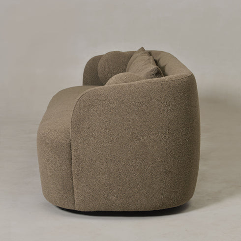 Ashlie Bouclé 3-Seater Sofa - Teddy Brown 3 Seater Sofa | Three Seater Couch | Kinwell Furniture | Modern 3 Seater Sofas