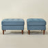 Tiziano Tufted Ottoman – Velvet Rectangular Footrest & Accent Seat | Mid-Century Upholstered Pouf | Blue Ottoman