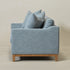 Goose Down Feathers Upholstered Loveseat – Blue Square Arm 2-Seater Sofa | Plush Feather-Filled Loveseat | Kinwell Furniture | Cloud-Soft, Timeless Design