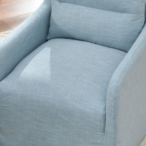 Clara Linen Slipcover Swivel Chair
