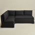 Nelly Performance L-Shape Banquette - Black Modern L-Shape Banquette | L-Shape Banquette Seating | Kinwell Furniture | Modular Dining Banquette Set