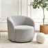 Everitte Bouclé Swivel Barrel Chair - Black and White Accent Swivel Chair | Swivel Chairs for Living Rooms | Kinwell Furniture | Top Swivel Chairs