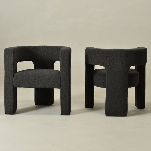 Herbert Modern Bouclé Armchair - Dark Gray Accent Chair | Decorative Accent Chairs | Kinwell Furniture | Modern Accent Chairs