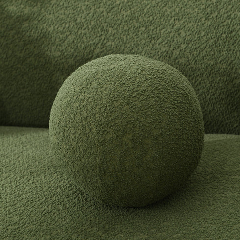 Susie Green Bouclé Loveseat | Green Curved Back Loveseat | Kinwell Furniture | Compact Bouclé Sofa for Living Room