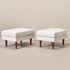 Albert Linen Blend Ottoman – Footrest & Pouf | Living Room Accent Seat | Kinwell Furniture | Contemporary Ottoman | Ivory
