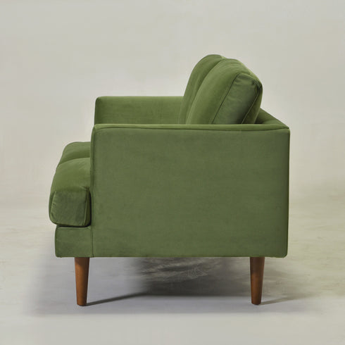 Green Upholstered Loveseat – Albert Loveseat Sofa | 2-Seater Couch | Kinwell Furniture | Mid-Century Modern, Timeless Design