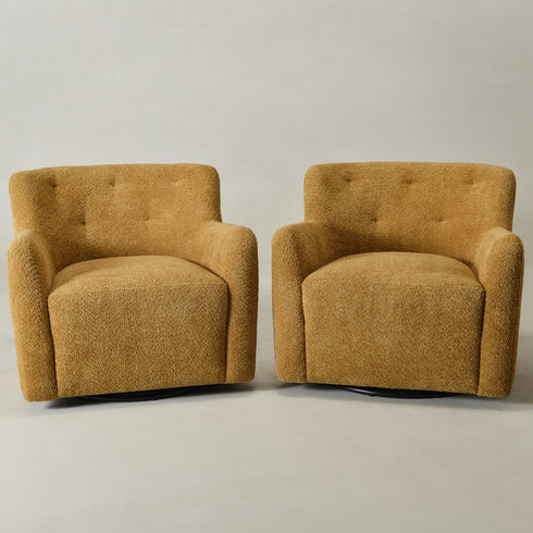 Vestie Chenille Swivel Barrel Chair - Comfortable Swivel Chair | Modern Swivel Chairs | Kinwell Furniture | Modern Swivel Chairs