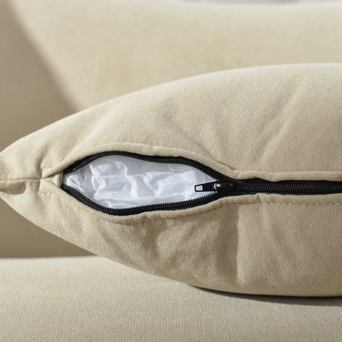 Samuel Premium Fabric Curved Sofa in Tan – 3 Seater Sofa | Three Seater Couch | Modern Curved Sofa | Kinwell Furniture