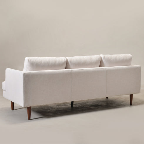 Ivory Upholstered Sofa – Albert Sofa Couch | 3-Seater Sofa | Kinwell Furniture | Mid-Century Modern, Timeless Design