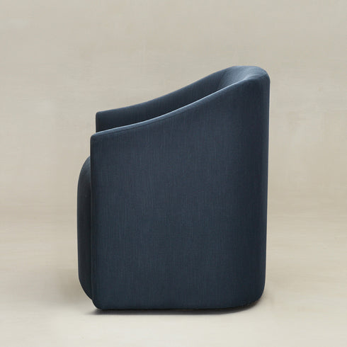 Rafa Performance Dining Chair with Casters �Rolling Armchair for Dining Room | Dining Chairs with Casters | Kinwell Furniture | Performance Fabric Upholstery