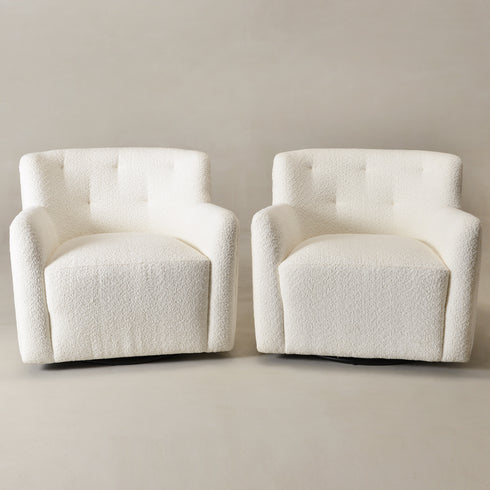 Vestie Chenille Swivel Barrel Chair - Swivel Spinning Chair | Chairs That Spin | Kinwell Furniture | Comfortable Swivel Chairs