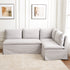 Nelly Performance L-Shape Banquette - Light Gray Modern L-Shape Banquette | L-Shape Banquette Seating | Kinwell Furniture | Modular Dining Banquette Set