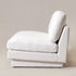 Linen Blend Down Feather Upholstered Accent Chair – Cream Modern Armless Slipper Chair | Goose Down Filled Lounge Chair with Removable Cushions | Kinwell Furniture | Extra Wide Accent Chair