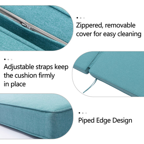 Ranu Extra Thick Outdoor Cushion Set – Green Patio Chair Cushions | Outdoor Seat & Back Cushions | Weather-Resistant Outdoor Cushions | Kinwell Furniture