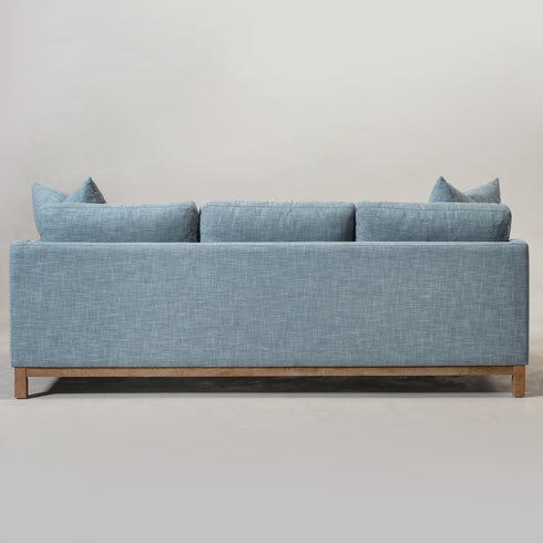 Goose Down Feathers Upholstered Sofa – Blue 3 Seater Sofa | Three Seater Couch | Kinwell Furniture | Modern Upholstered Sofas