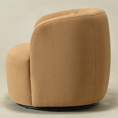 Ashlie Chenille Swivel Barrel Chair - Brown Modern Swivel Chair | Swivel Accent Chairs | Kinwell Furniture | Swivel Armchairs