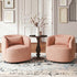 Ashlie Linen Swivel Barrel Chair - Coral Modern Swivel Chair | Swivel Accent Chairs | Kinwell Furniture | Swivel Armchairs