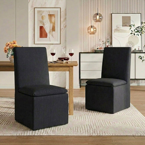 Diane Performance Dining Side Chair with Casters - Dining Chair | Modern Kitchen Chairs | Kinwell Furniture | Dining Chairs Performance Fabric