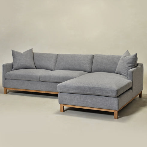 Goose Down Feathers Upholstered Sectional Sofa | Cloud Soft L-Shaped Sectional with Chaise | Down Filled Modern Sectional Couch | Comfortable Everyday Sectional Sofa | Modular L-Shape Sectional | Kinwell Furniture