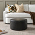 Elof Faux Leather Ottoman - Modern Round Ottoman | Footrest & Accent Stool | Kinwell Furniture | Faux Leather Ottomans