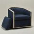 Claude Performance Linen Fabric Swivel Chair - Indigo Modern Swivel Chair | Swivel Accent Chairs | Kinwell Furniture | Swivel Armchairs