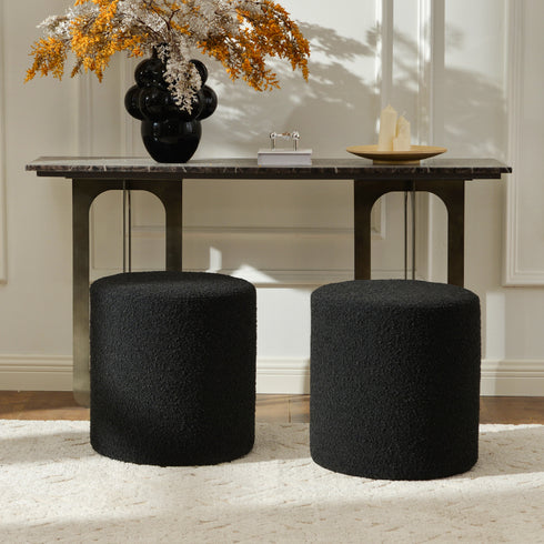 Elof Bouclé Ottoman - Comfortable Ottoman | Modern Pouf | Kinwell Furniture | Living Room Ottomans