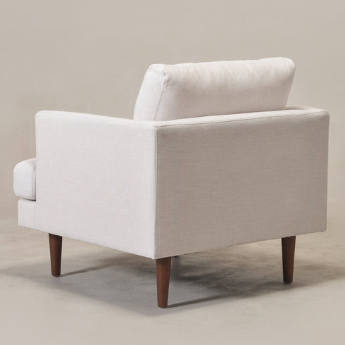 Upholstered Armchair – Ivory Square Arm Accent Chair | Performance Fabric Armchair | Kinwell Furniture | Scandinavian, Timeless Design