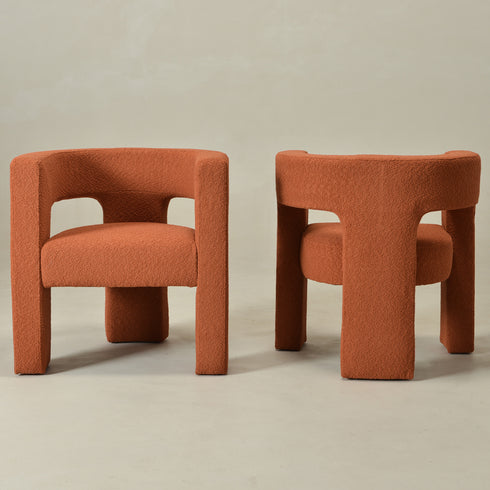 Herbert Modern Bouclé Armchair - Caramel Accent Chair | Decorative Accent Chairs | Kinwell Furniture | Modern Accent Chairs
