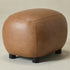 Elmer Faux Leather Ottoman – Round Camel Ottoman | Decorative Ottoman | Kinwell Furniture | Modern Faux Leather Furniture