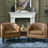 Logan Faux Leather Tufted Club Chair - Coffee Accent Chair | Decorative Accent Chairs | Kinwell Furniture | Modern Accent Chairs