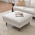 Albert Linen Blend Ottoman – Footrest & Pouf | Living Room Accent Seat | Kinwell Furniture | Contemporary Ottoman | Ivory