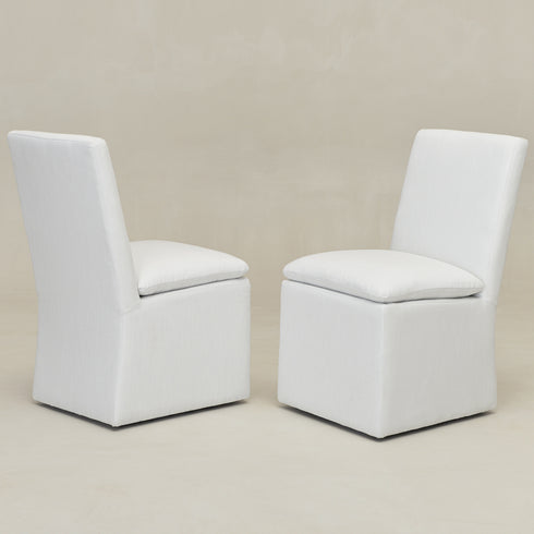 Diane Performance Dining Side Chair with Casters - Dining Chair | Modern Kitchen Chairs | Kinwell Furniture | Dining Chairs Performance Fabric